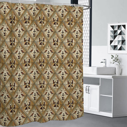 Egyptian Hieroglyphs Pattern Print Premium Shower Curtain