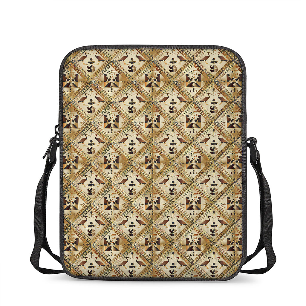 Egyptian Hieroglyphs Pattern Print Rectangular Crossbody Bag