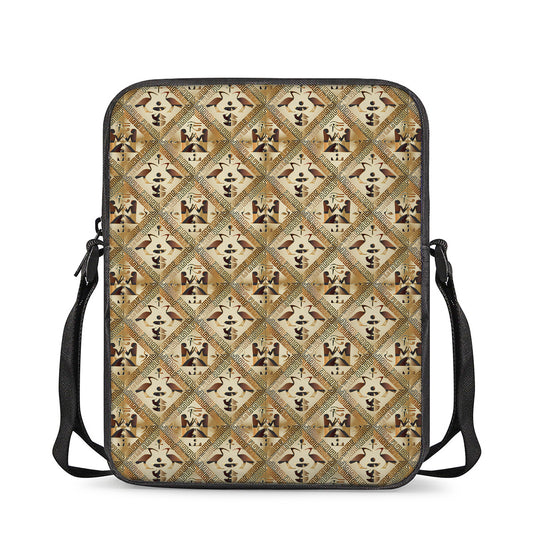 Egyptian Hieroglyphs Pattern Print Rectangular Crossbody Bag