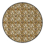 Egyptian Hieroglyphs Pattern Print Round Floor Mat
