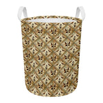 Egyptian Hieroglyphs Pattern Print Round Laundry Basket
