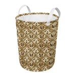 Egyptian Hieroglyphs Pattern Print Round Laundry Basket
