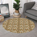 Egyptian Hieroglyphs Pattern Print Round Rug