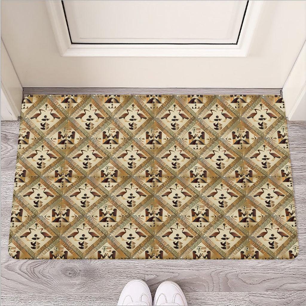 Egyptian Hieroglyphs Pattern Print Rubber Doormat