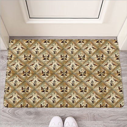 Egyptian Hieroglyphs Pattern Print Rubber Doormat
