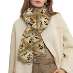Egyptian Hieroglyphs Pattern Print Scarf