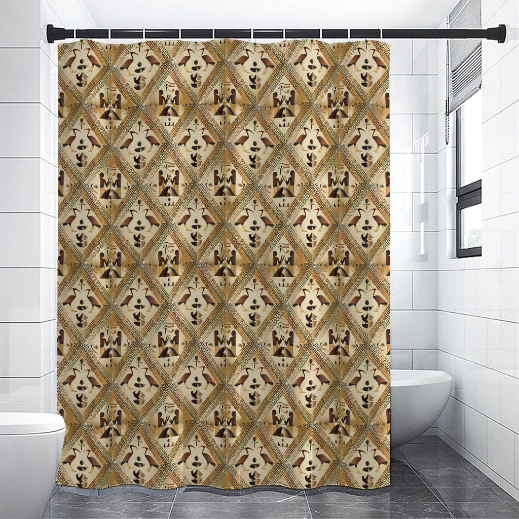 Egyptian Hieroglyphs Pattern Print Shower Curtain