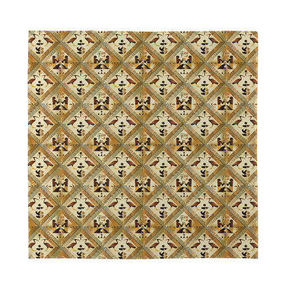 Egyptian Hieroglyphs Pattern Print Silk Bandana