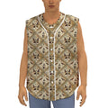 Egyptian Hieroglyphs Pattern Print Sleeveless Baseball Jersey