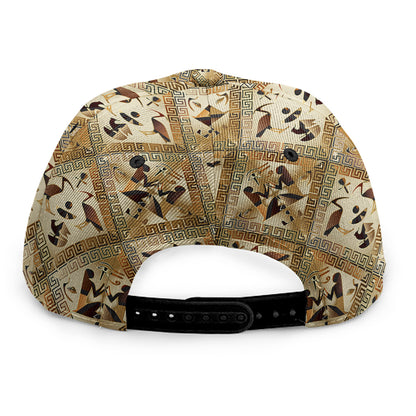 Egyptian Hieroglyphs Pattern Print Snapback Cap