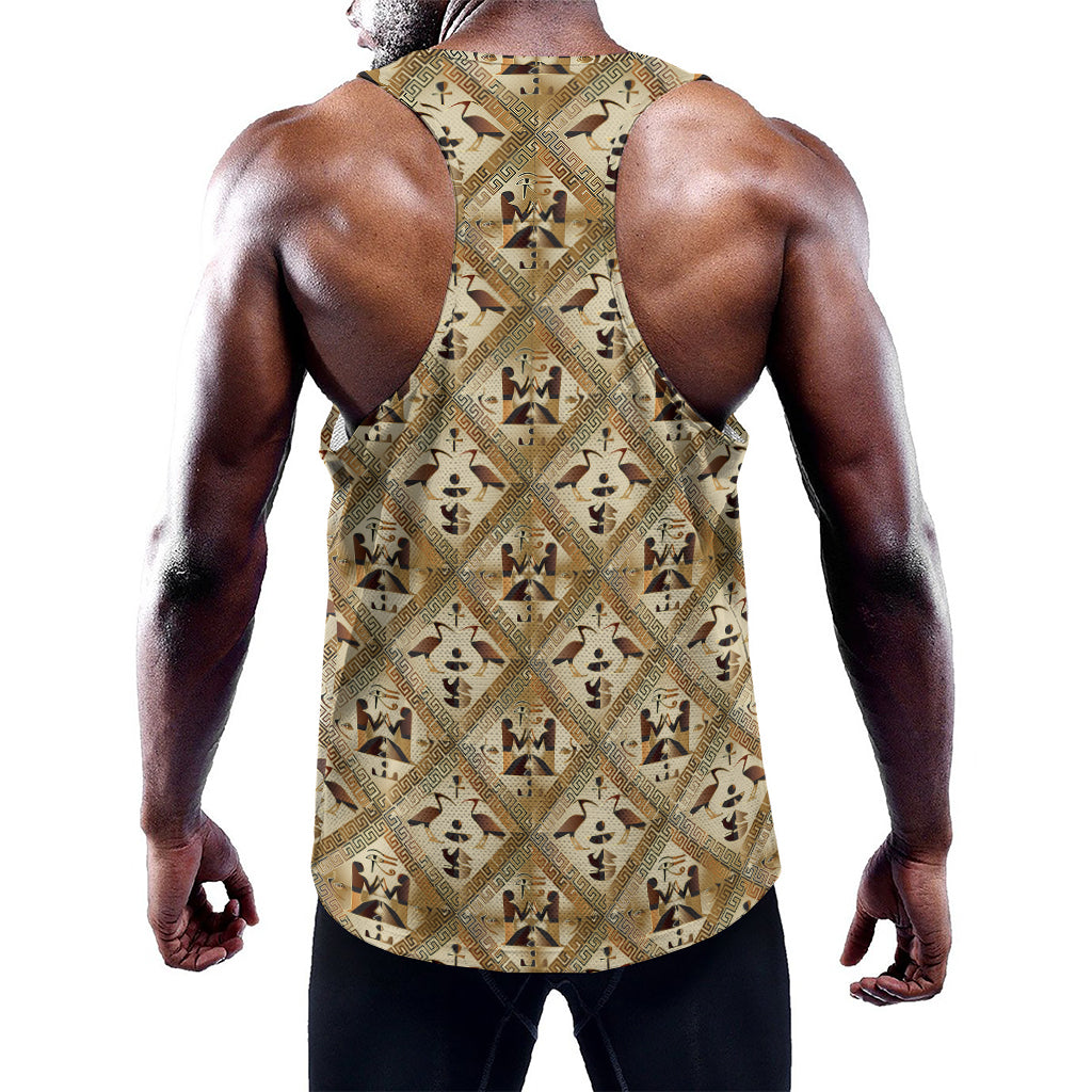 Egyptian Hieroglyphs Pattern Print Training Tank Top