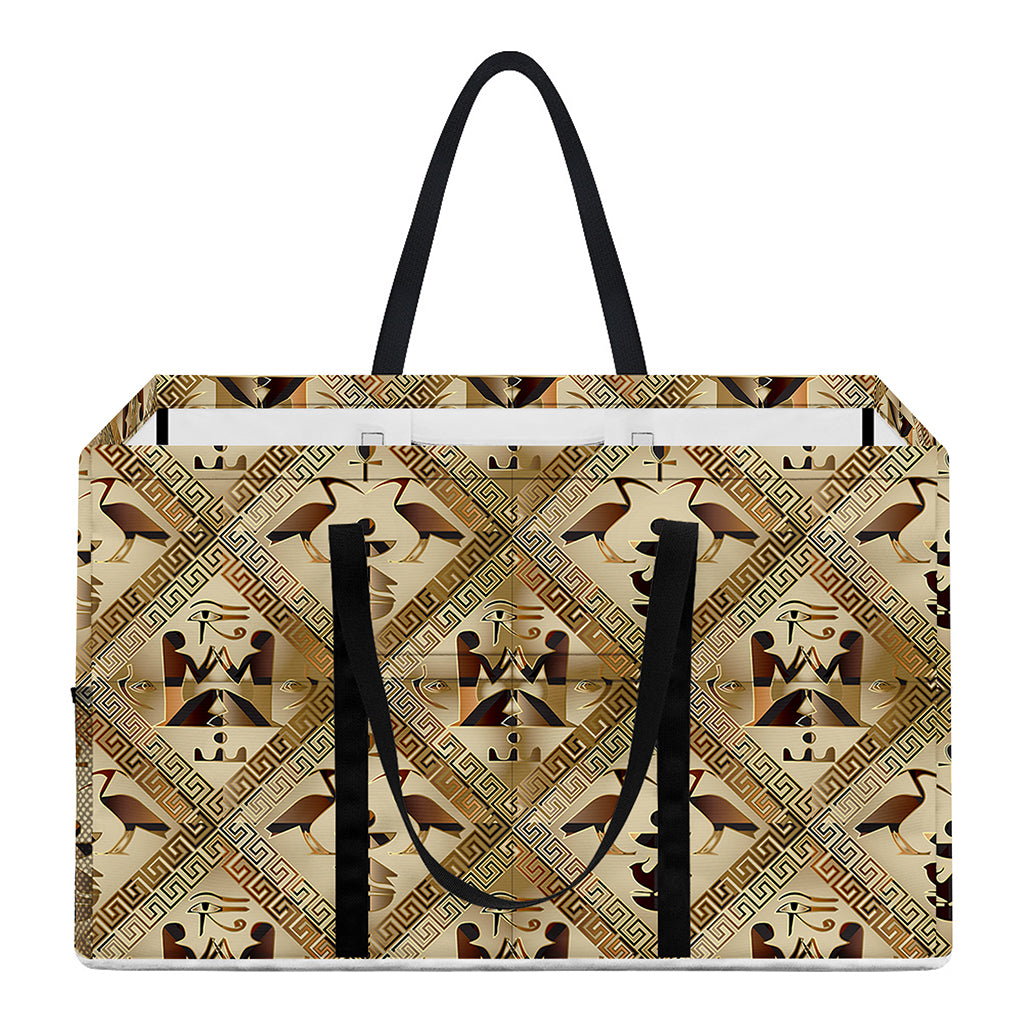 Egyptian Hieroglyphs Pattern Print Utility Tote Bag