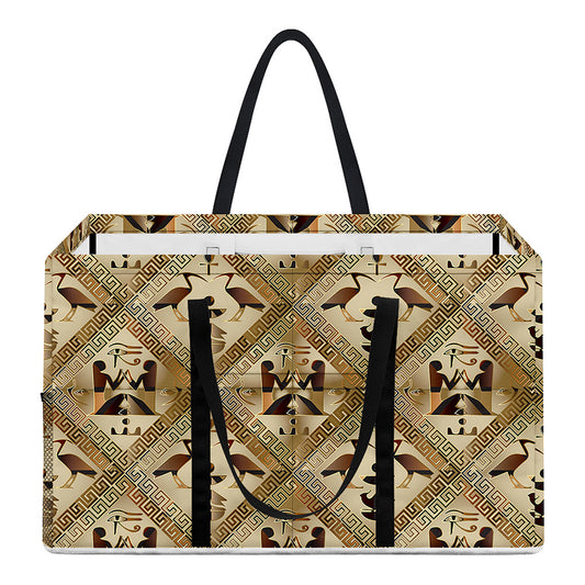 Egyptian Hieroglyphs Pattern Print Utility Tote Bag