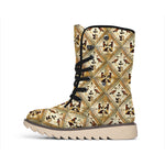 Egyptian Hieroglyphs Pattern Print Winter Boots