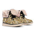 Egyptian Hieroglyphs Pattern Print Winter Boots