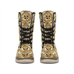 Egyptian Hieroglyphs Pattern Print Winter Boots