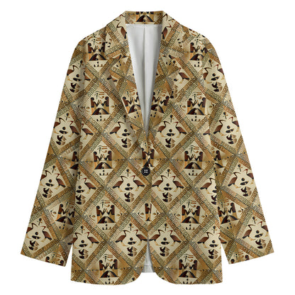 Egyptian Hieroglyphs Pattern Print Women's Blazer