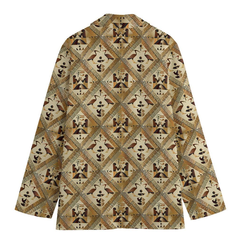 Egyptian Hieroglyphs Pattern Print Women's Cotton Blazer