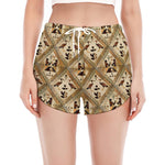 Egyptian Hieroglyphs Pattern Print Women's Split Running Shorts