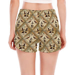 Egyptian Hieroglyphs Pattern Print Women's Split Running Shorts