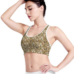 Egyptian Hieroglyphs Pattern Print Women's Sports Bra
