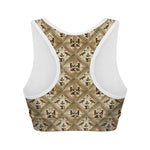 Egyptian Hieroglyphs Pattern Print Women's Sports Bra