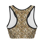 Egyptian Hieroglyphs Pattern Print Women's Sports Bra