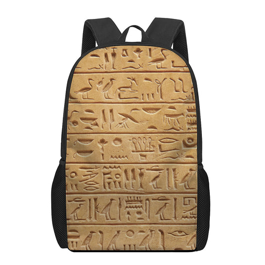 Egyptian Hieroglyphs Print 17 Inch Backpack