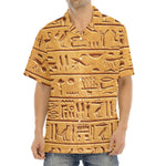 Egyptian Hieroglyphs Print Aloha Shirt