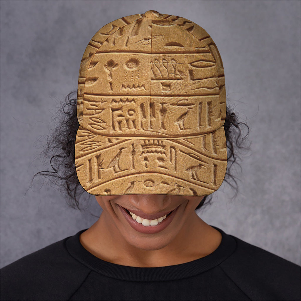 Egyptian Hieroglyphs Print Baseball Cap