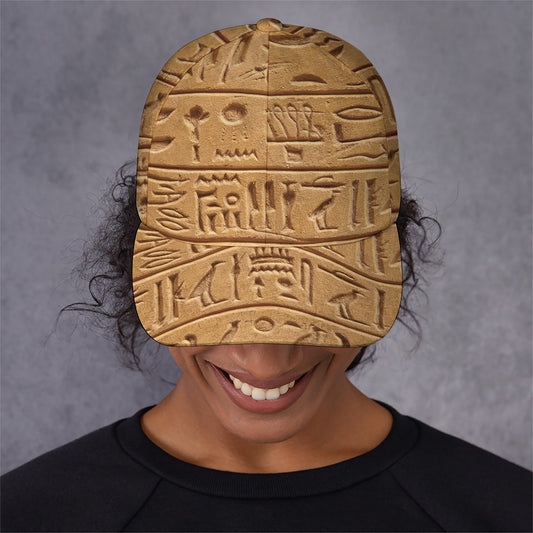 Egyptian Hieroglyphs Print Baseball Cap