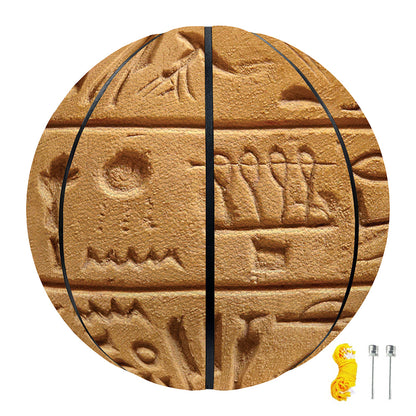 Egyptian Hieroglyphs Print Basketball