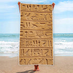 Egyptian Hieroglyphs Print Beach Towel