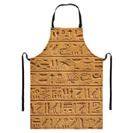 Egyptian Hieroglyphs Print Bib Apron With Pocket