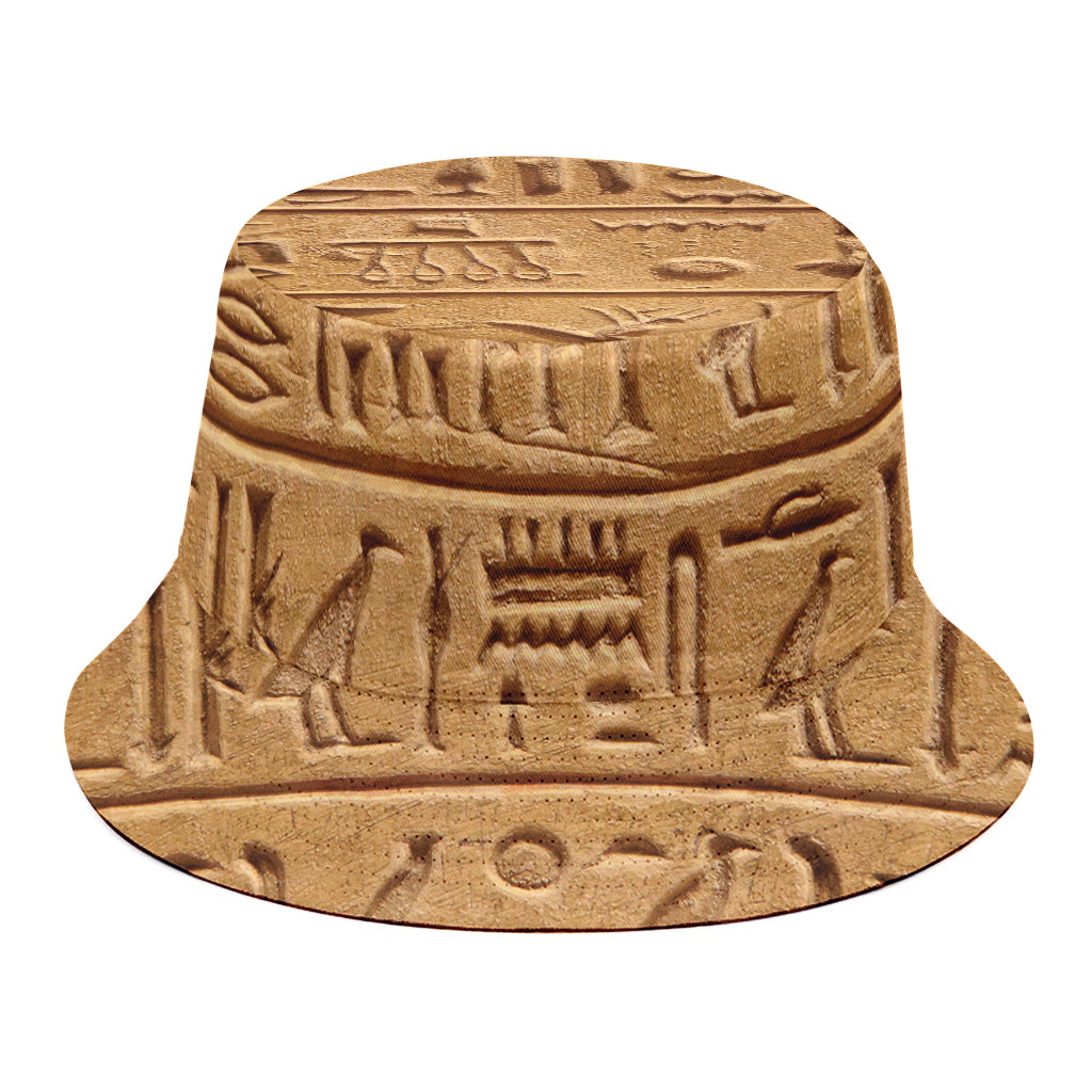 Egyptian Hieroglyphs Print Bucket Hat