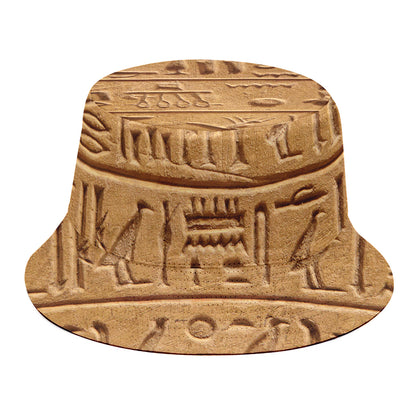 Egyptian Hieroglyphs Print Bucket Hat