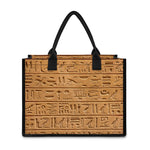 Egyptian Hieroglyphs Print Canvas Tote Bag