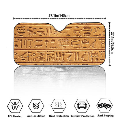 Egyptian Hieroglyphs Print Car Windshield Sun Shade