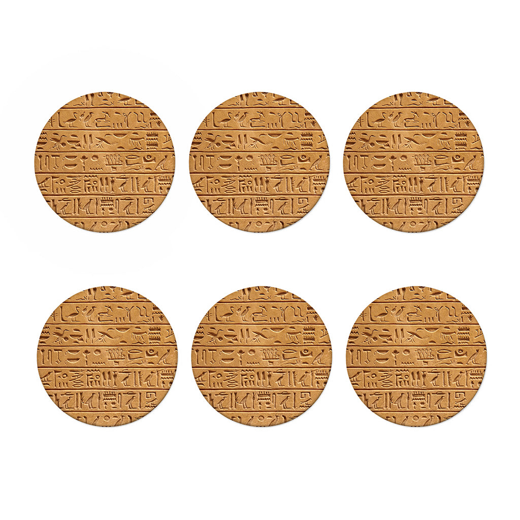 Egyptian Hieroglyphs Print Coaster Set