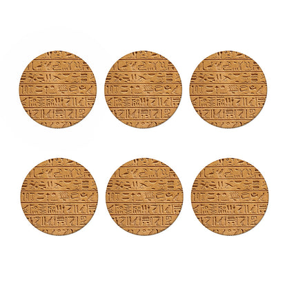 Egyptian Hieroglyphs Print Coaster Set