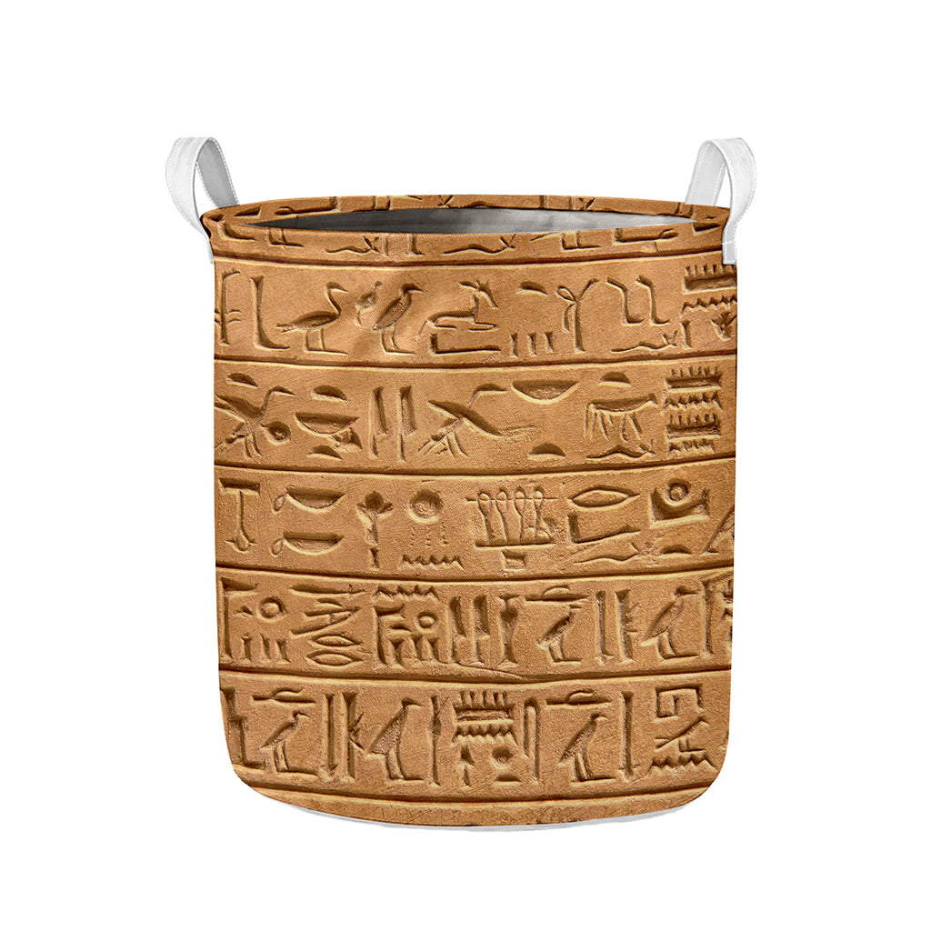 Egyptian Hieroglyphs Print Collapsible Laundry Basket
