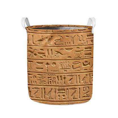 Egyptian Hieroglyphs Print Collapsible Laundry Basket
