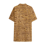 Egyptian Hieroglyphs Print Cotton Hawaiian Shirt
