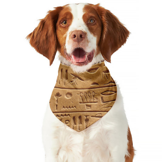 Egyptian Hieroglyphs Print Dog Bandana