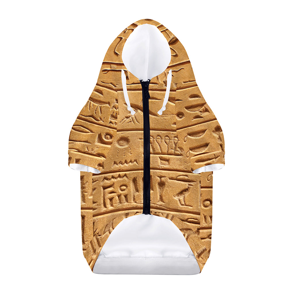 Egyptian Hieroglyphs Print Dog Zip Up Hoodie