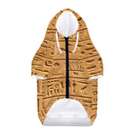 Egyptian Hieroglyphs Print Dog Zip Up Hoodie