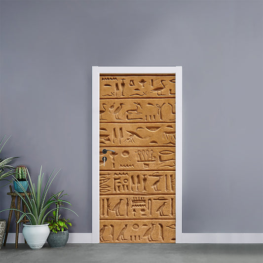 Egyptian Hieroglyphs Print Door Sticker