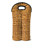 Egyptian Hieroglyphs Print Double Neoprene Wine Tote