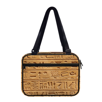 Egyptian Hieroglyphs Print Double Strap Bible Bag