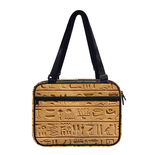 Egyptian Hieroglyphs Print Double Strap Bible Bag